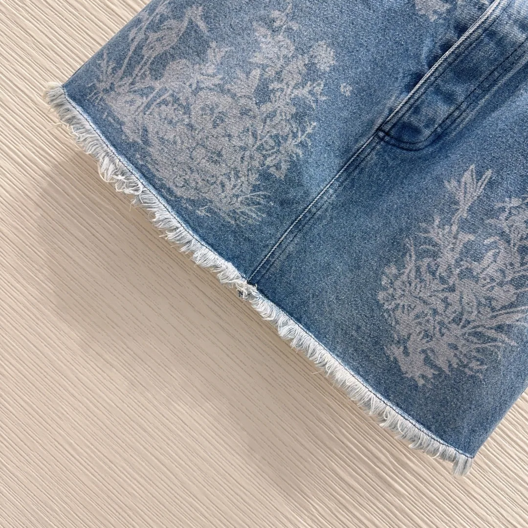 디올 레이저 프린트 데님 스커트 상세 이미지 6