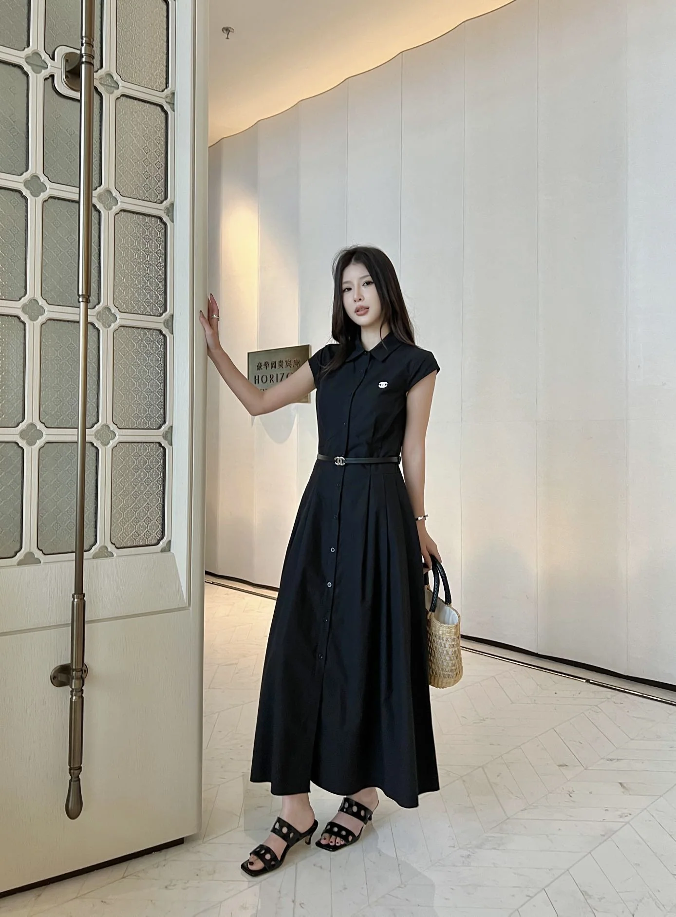 샤넬 민소매 A라인 원피스 여성용 상세 이미지 1