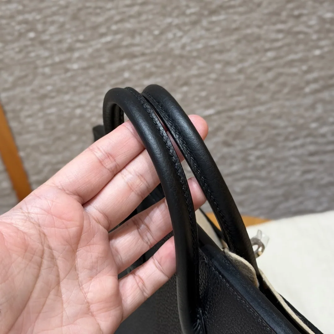 에르메스 버킨 25 블랙 토고 가죽 가방 상세 이미지 6