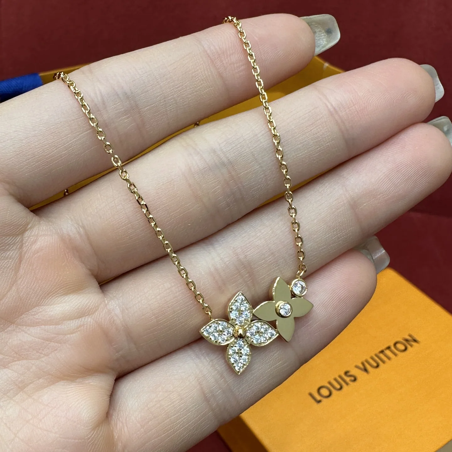 루이비통 LV 더블 플라워 다이아몬드 목걸이 178458