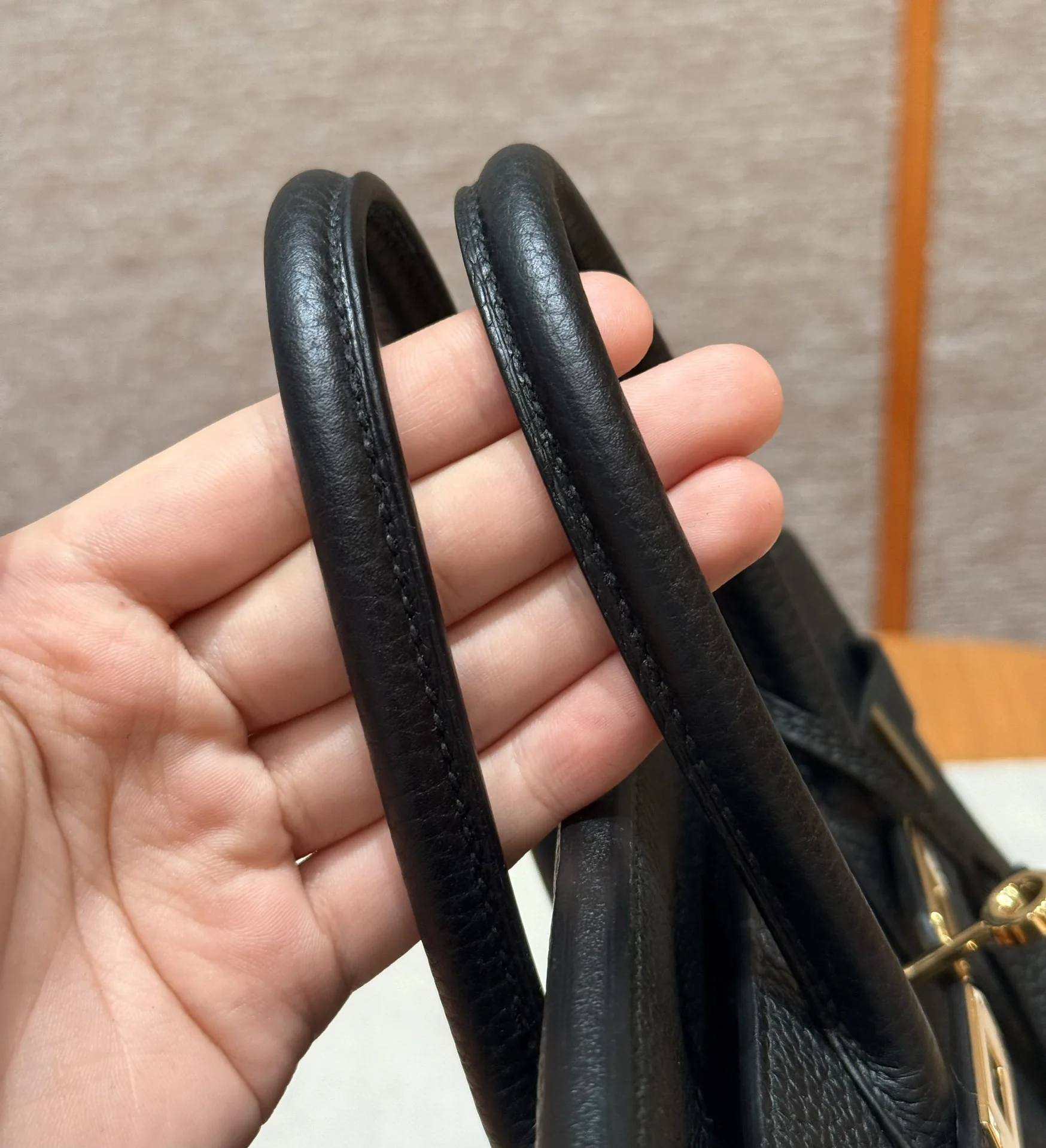 에르메스 버킨 25 블랙 토고 가죽 가방 상세 이미지 9