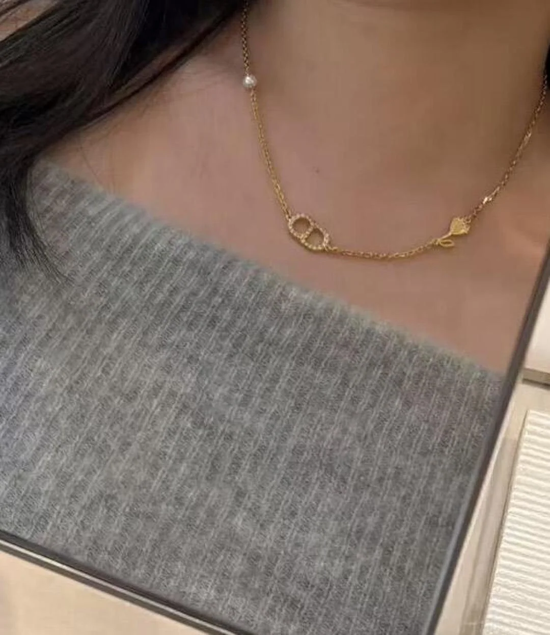 디올 골드 목걸이 상세 이미지 2