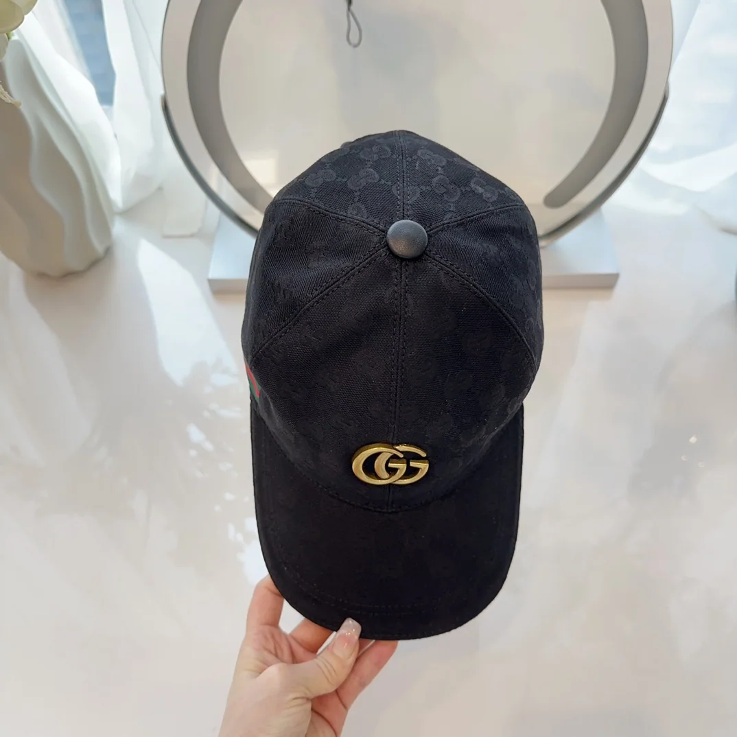 구찌 더블 G 메탈 장식 캔버스 모자 상세 이미지 2
