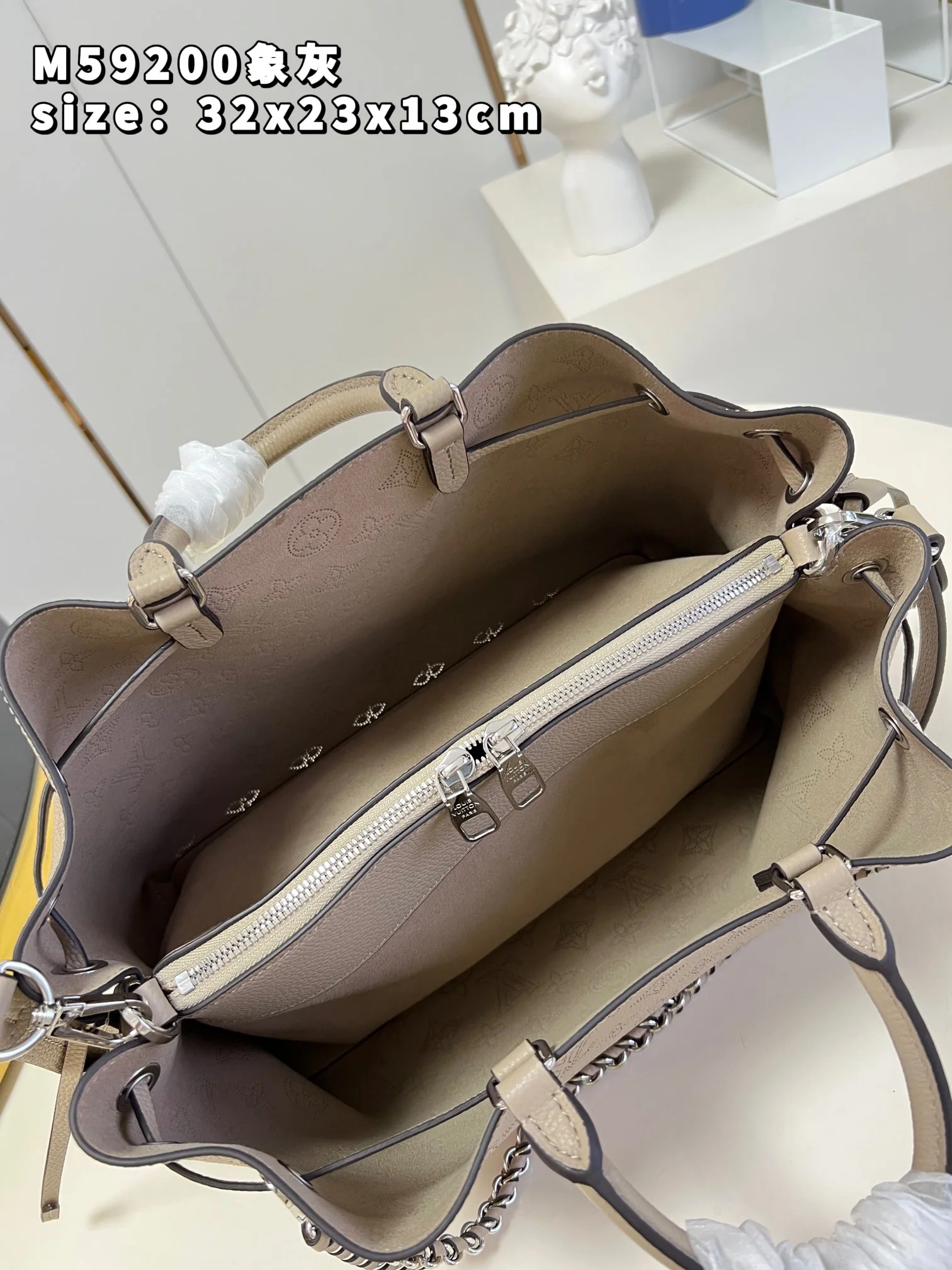 루이비통 M59200 그레이 토트백 버킷백 상세 이미지 7