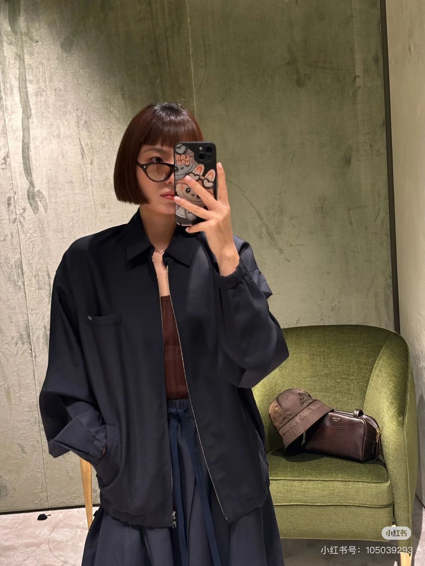 프라다 여성 네이비 울 재킷 반팔 151790