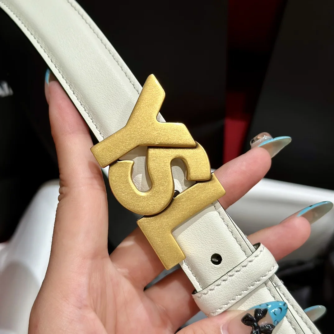 생로랑 YSL 금속 버클 양면 가죽 벨트 상세 이미지 6