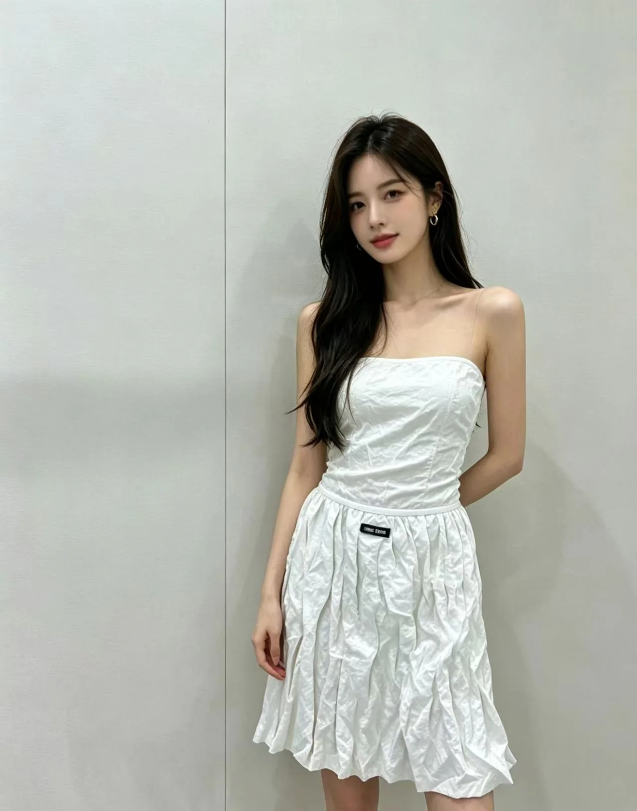 미우미우 플리츠 자수 미디 스커트 상세 이미지 3