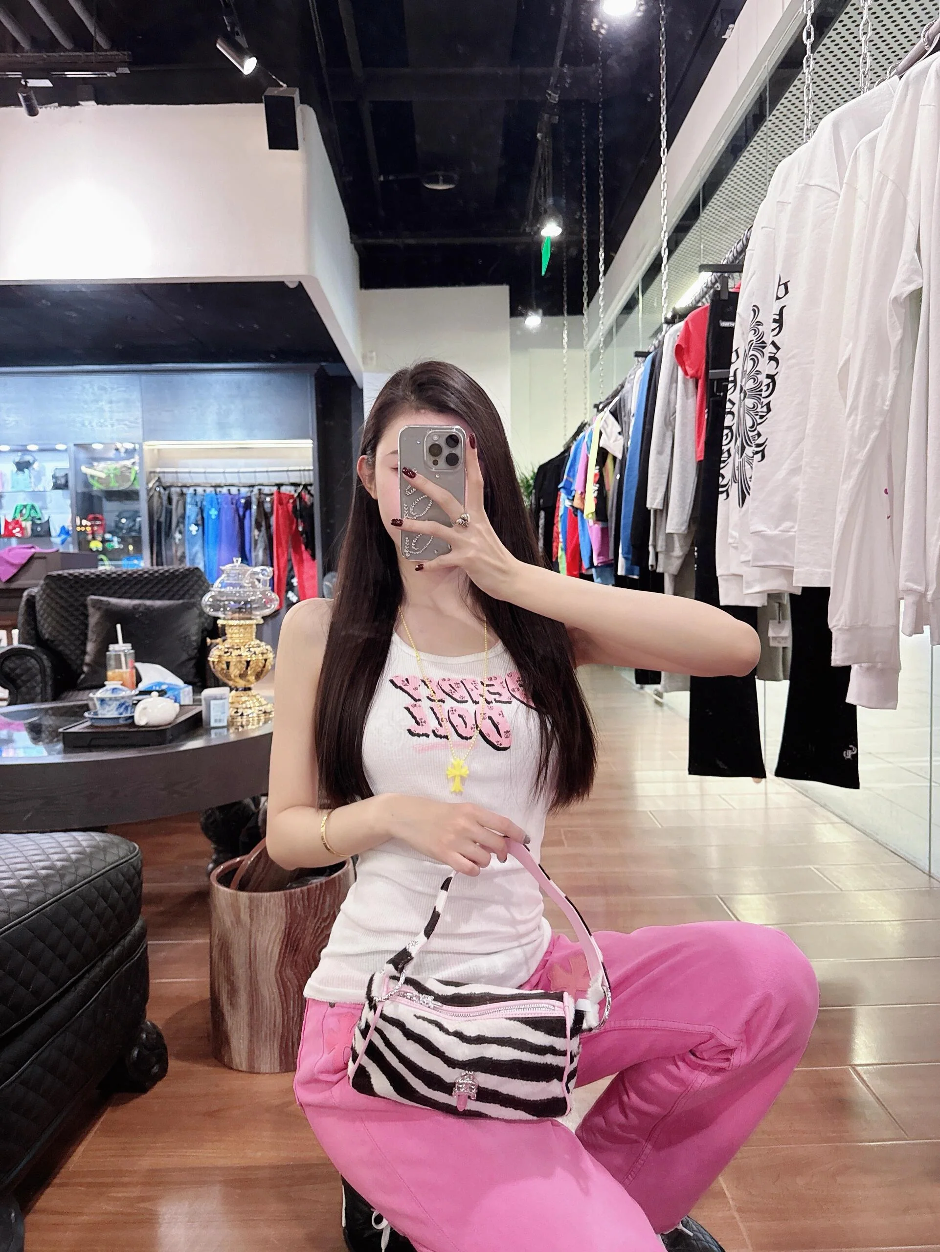 크롬하츠 빅소드 핑크 제브라 호스헤어 가방 상세 이미지 24