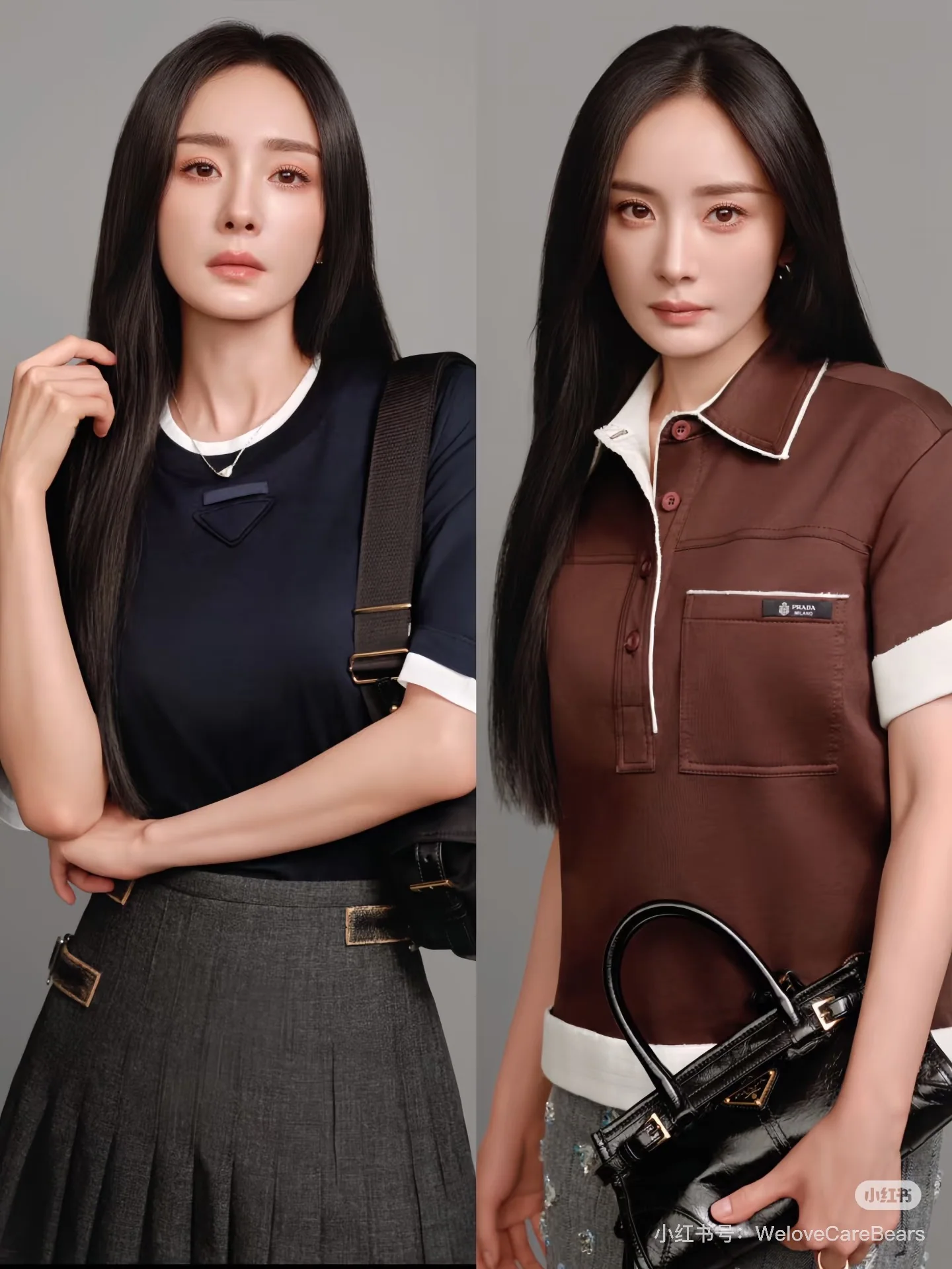 프라다 컬러 블록 프릴 카라 반팔 티셔츠 상세 이미지 2