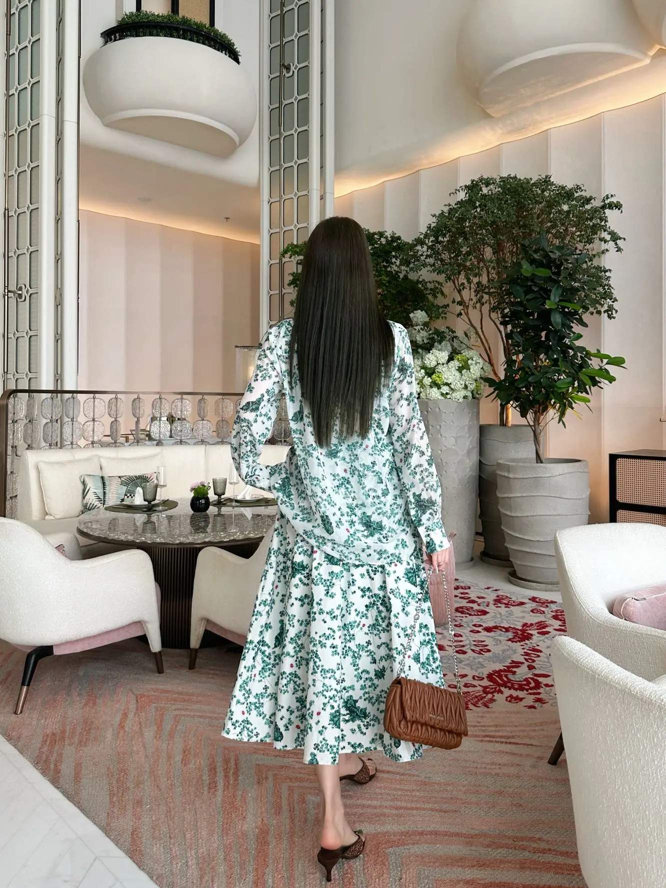 디올 여성 프린트 시스루 셔츠 세트 상세 이미지 5