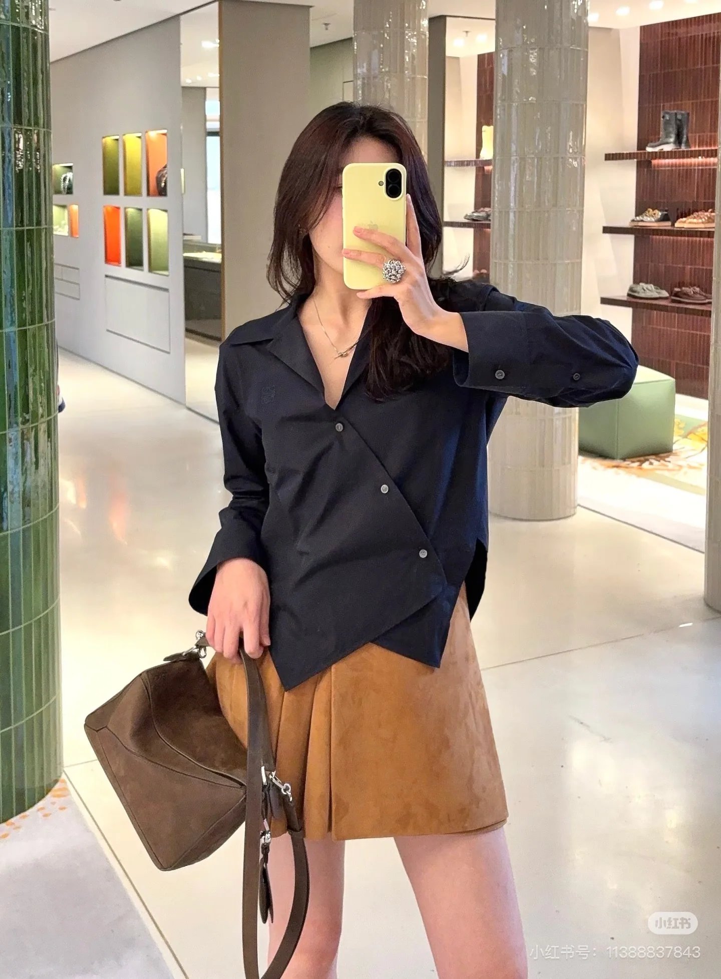 로에베 비대칭 쿠바카라 여성 셔츠 상세 이미지 5