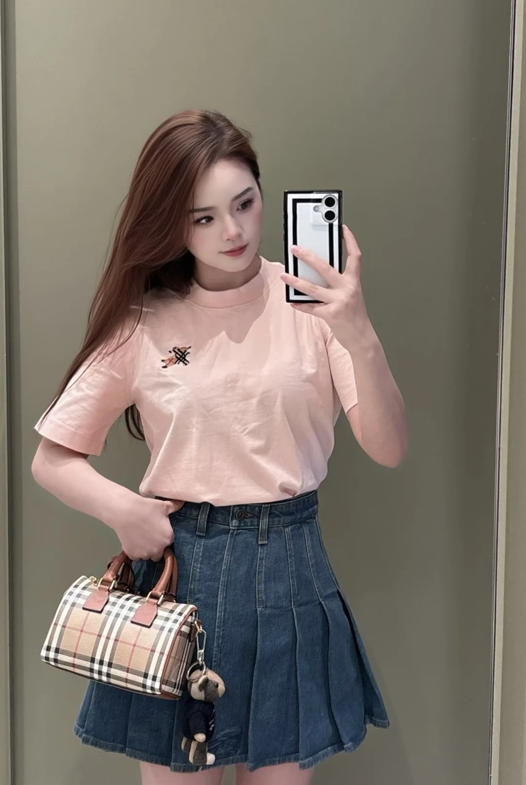 버버리 체크 자수 반팔 티셔츠 상세 이미지 9