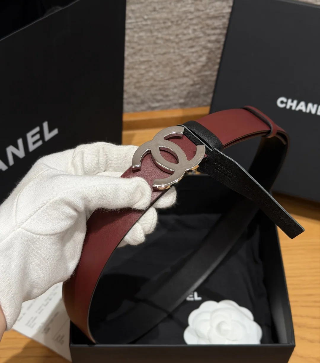 샤넬 리버시블 카프스킨 더블 C 버클 벨트 상세 이미지 9