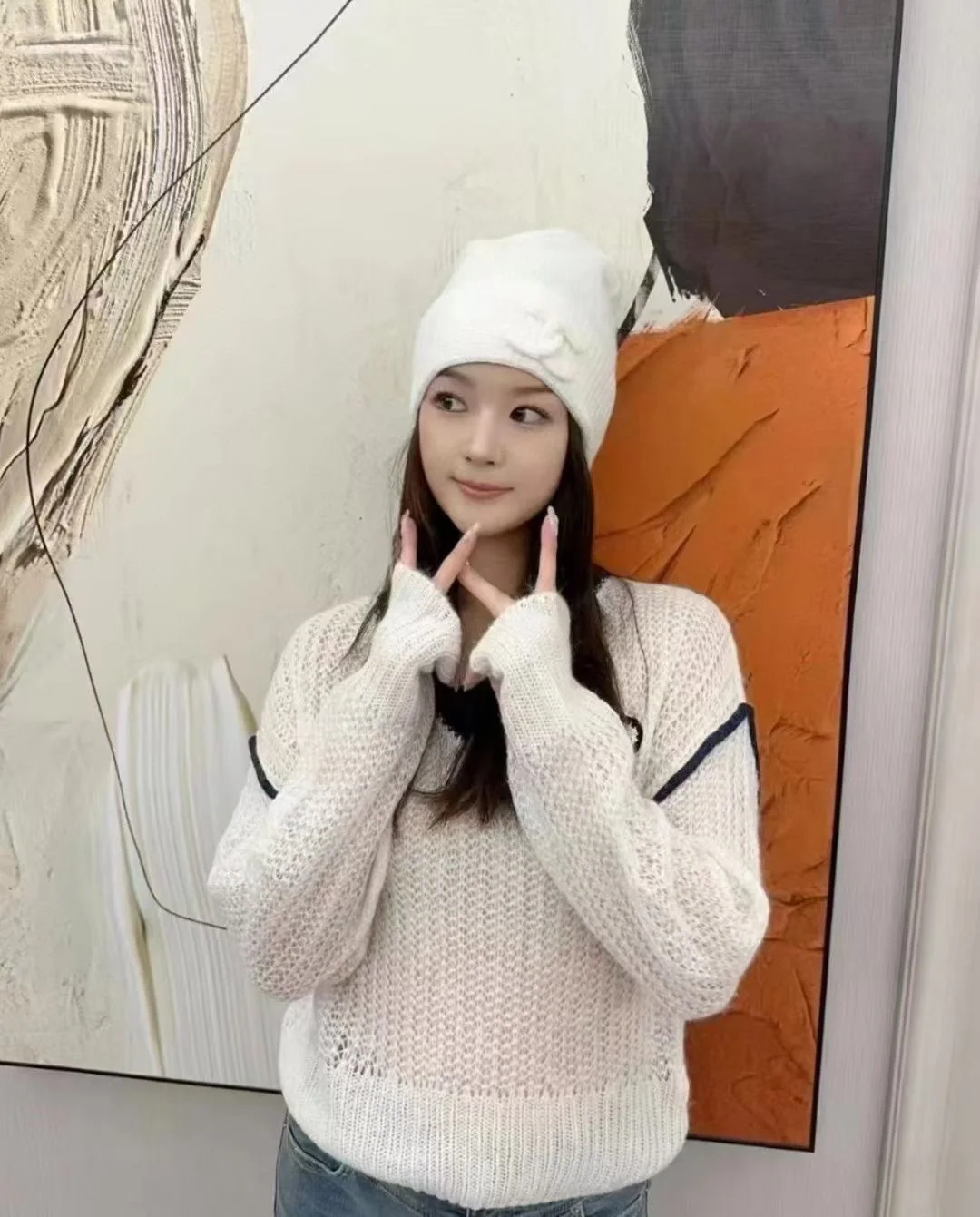 샤넬 울 안감 니트 모자 상세 이미지 3