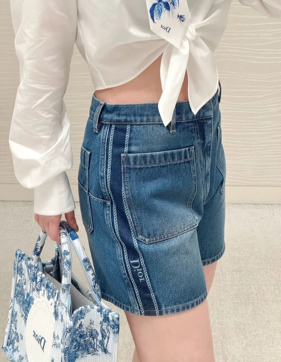 디올 워시 가공 반바지 여성용 상세 이미지 5