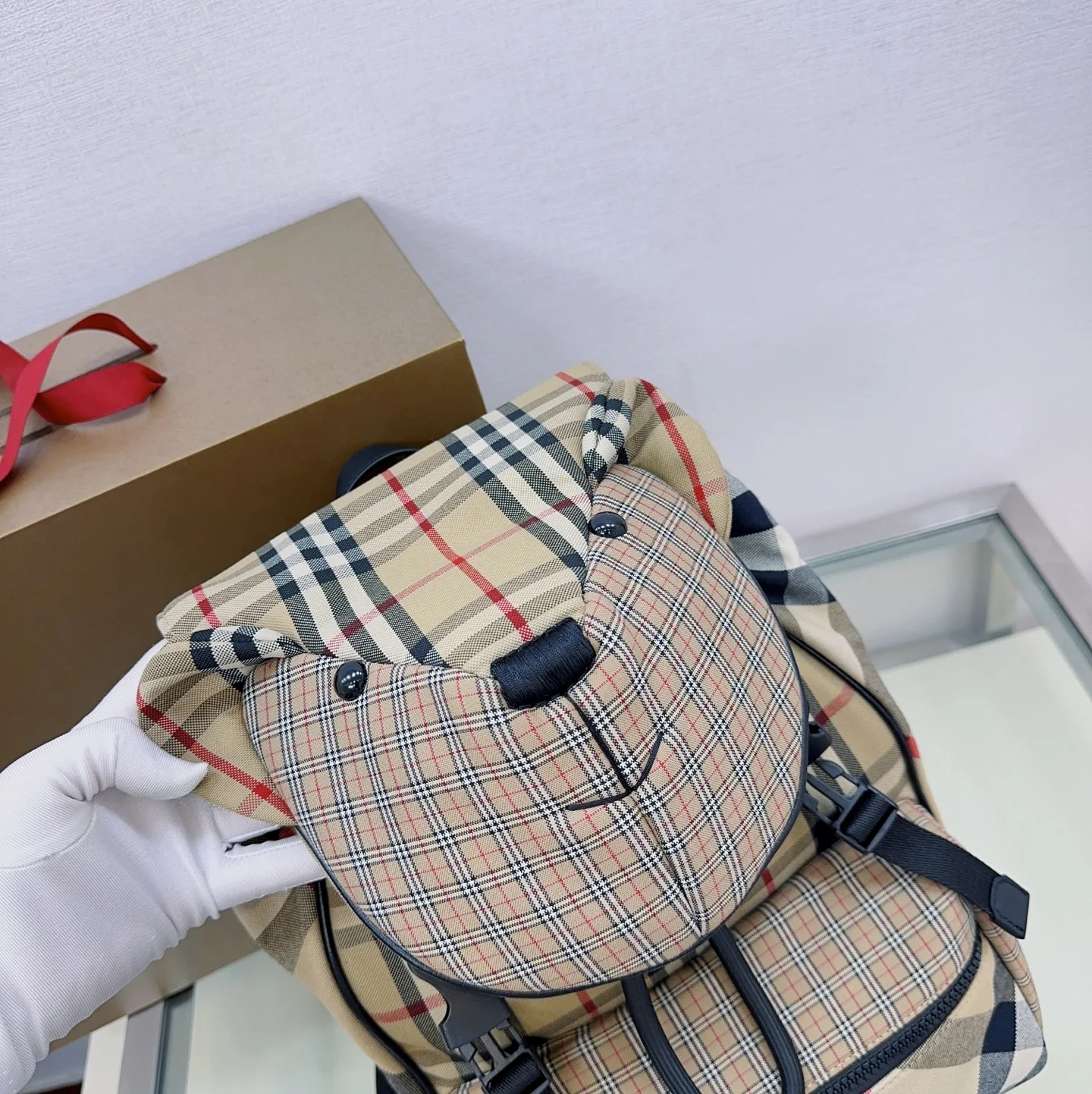 버버리 곰 디자인 체크 백팩 상세 이미지 7