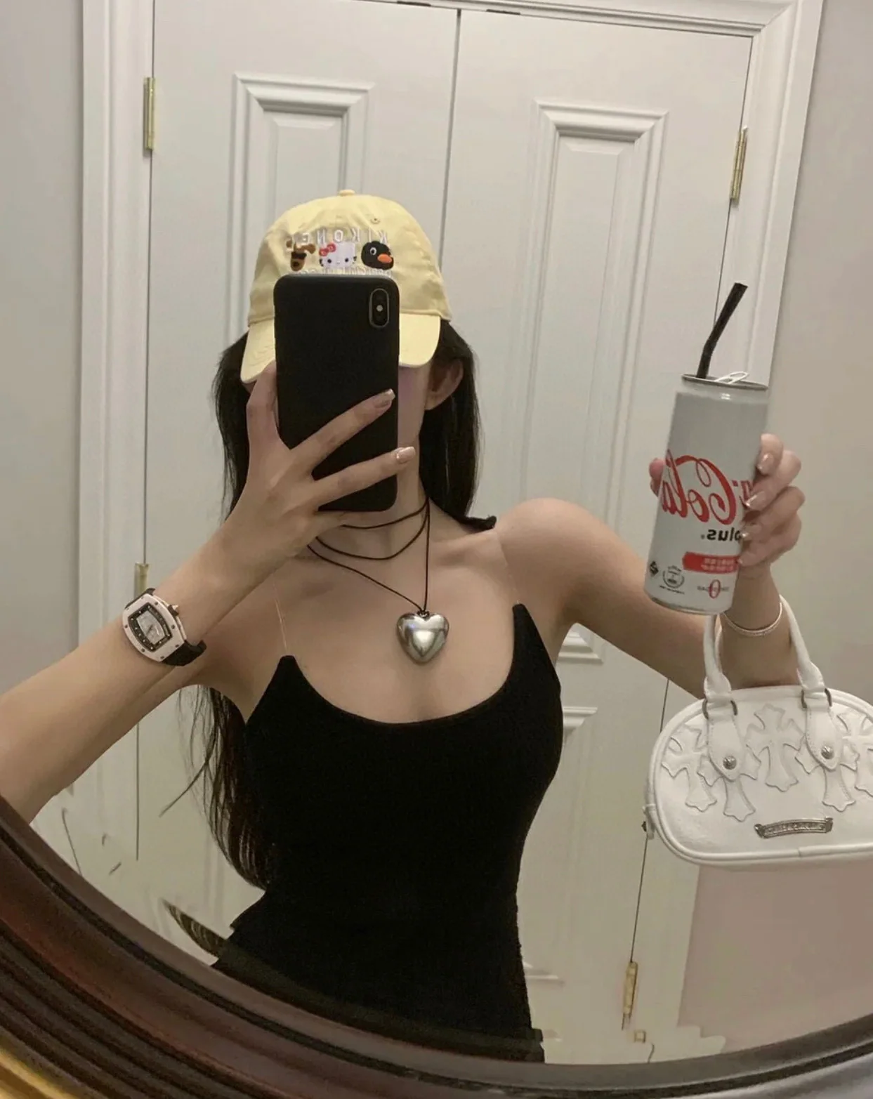 크롬하츠 화이트 텀블 소가죽 볼링 백 상세 이미지 8