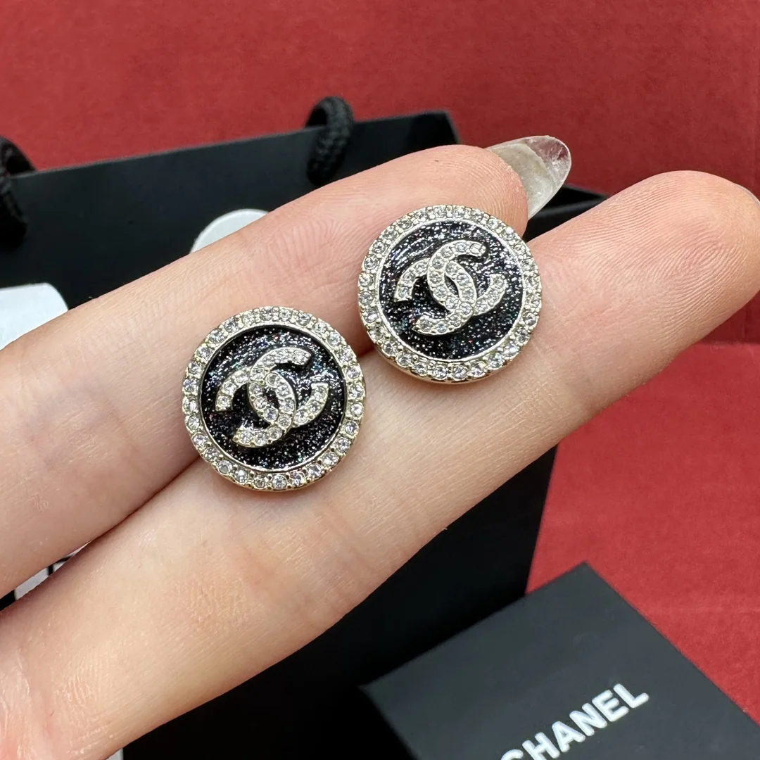 샤넬 블랙골드 더블 C 다이아몬드 귀걸이 178275
