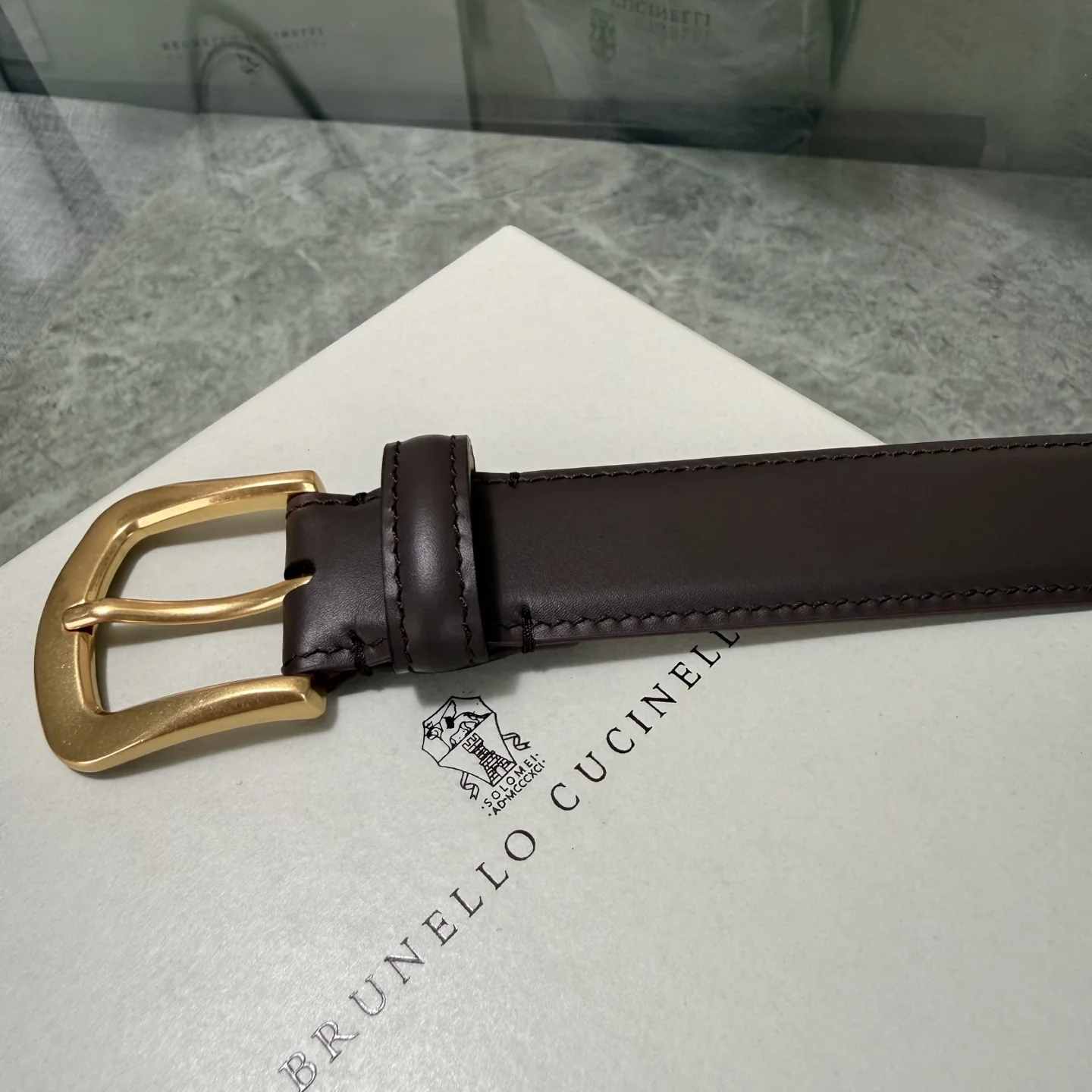 브루넬로쿠치넬리 3.0 와이드 양면 소가죽 벨트 상세 이미지 2