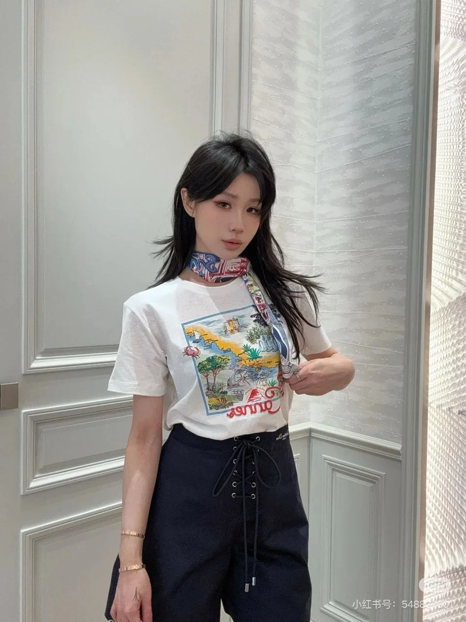 디올 시티 린넨 반팔 티셔츠 25 SS 상세 이미지 1