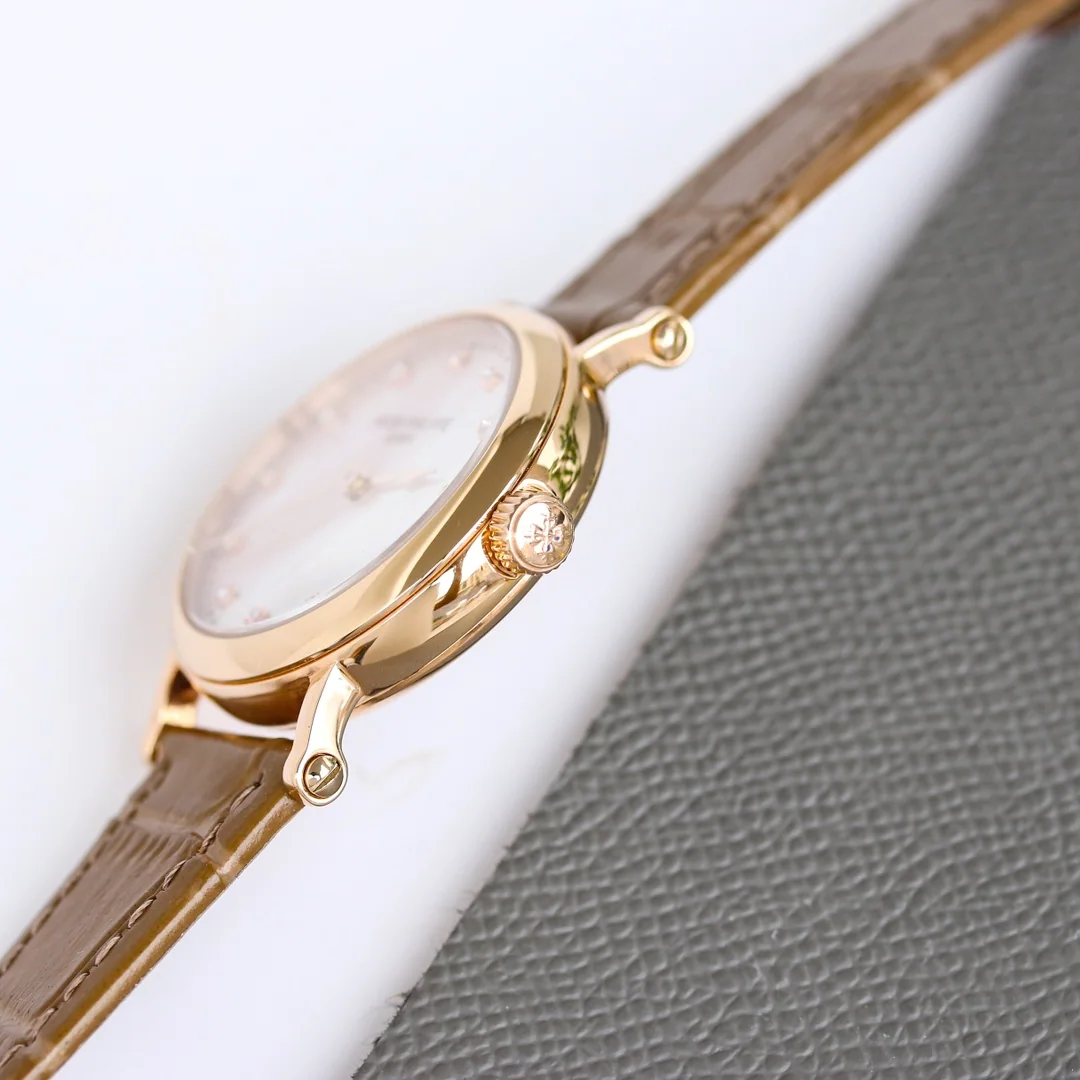 파텍필립 프리미엄 워치 다이아 자동 초박형 레더스트랩 화이트 다이얼 여성용 레플리카 44192 Patek Philippe 상세 이미지 3