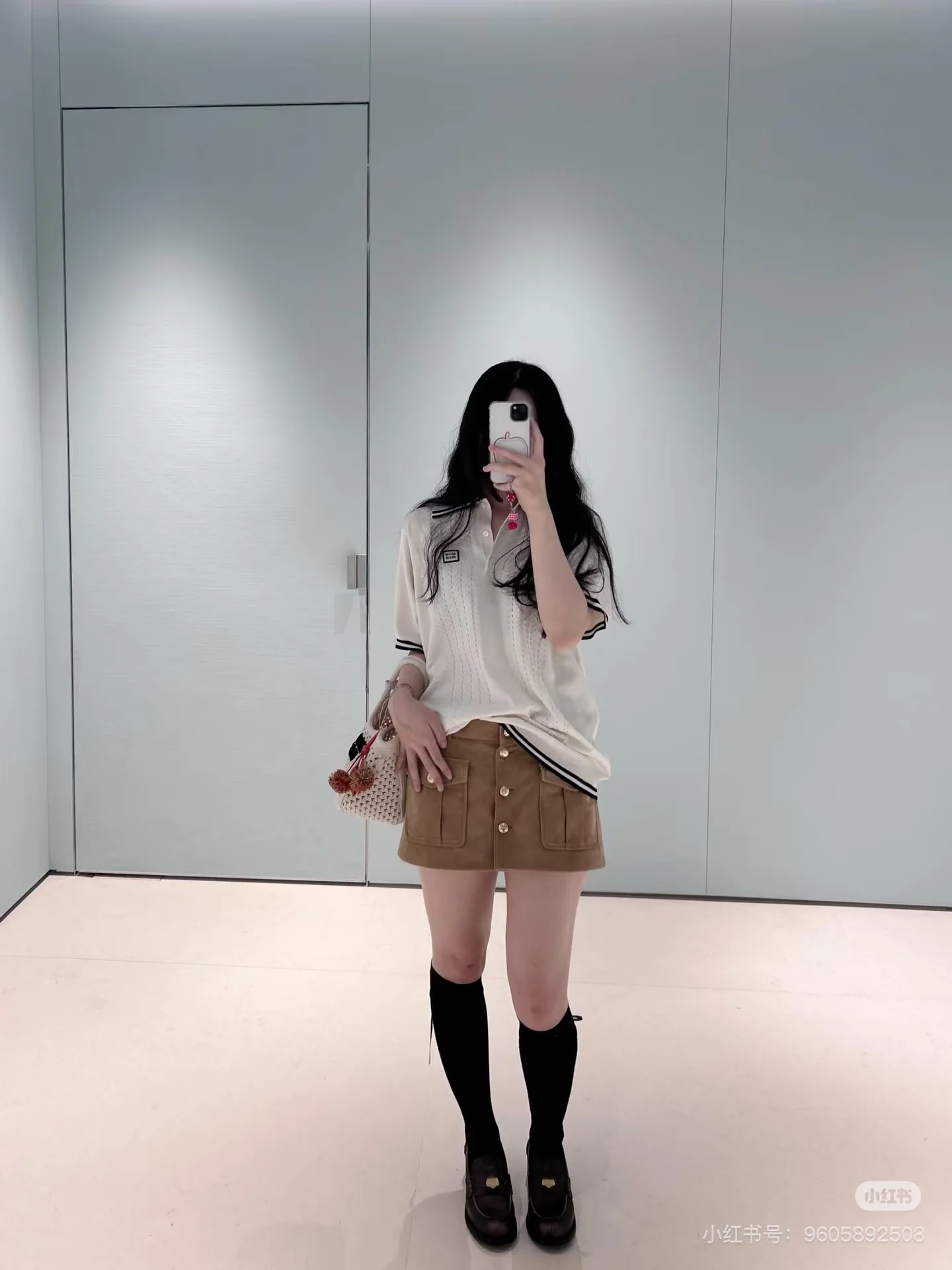 미우미우 크로셰 카라 반팔 니트 탑 25 SS 상세 이미지 4