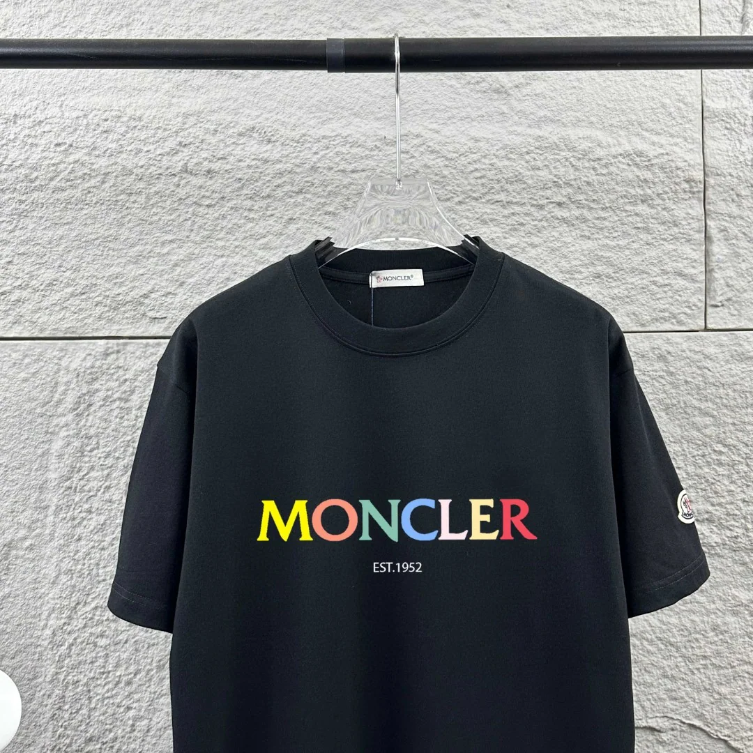 몽클레어 레터 프린트 코튼 반팔 티셔츠 남여공용 상세 이미지 3