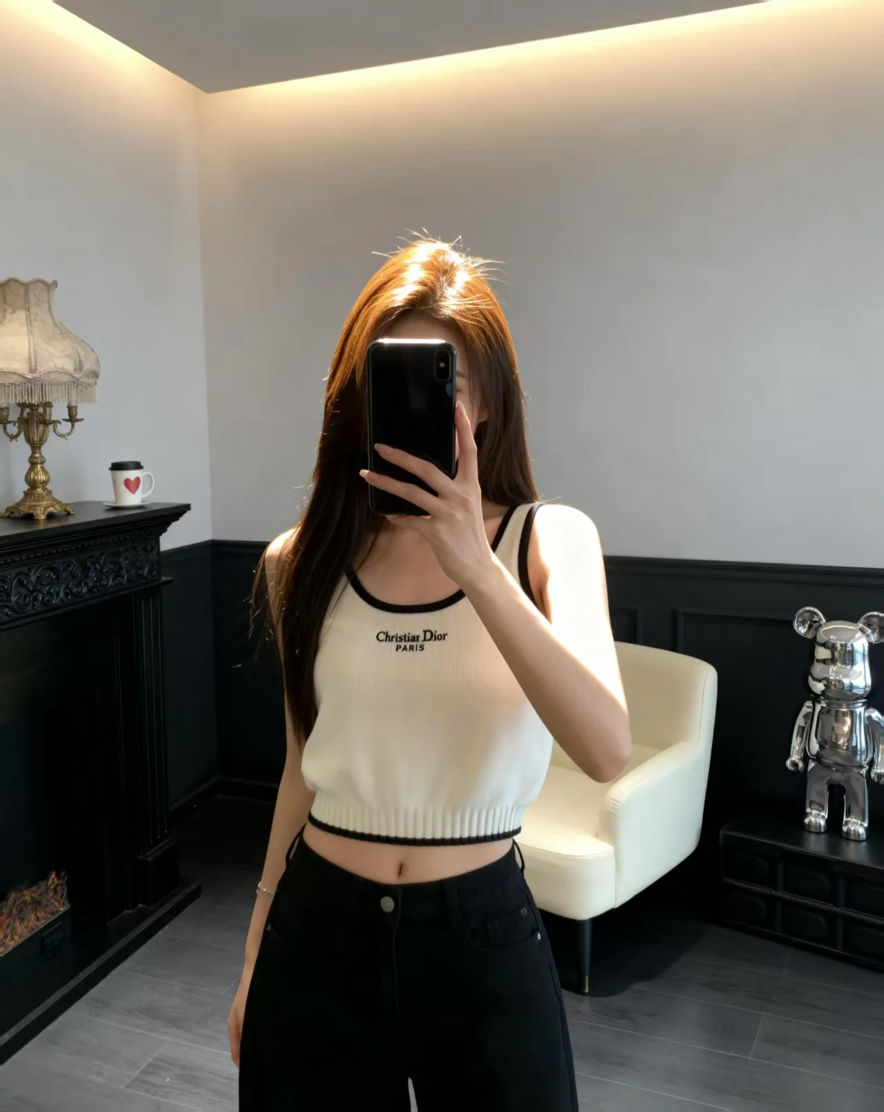 디올 컬러 블록 크루넥 니트 베스트 상세 이미지 1