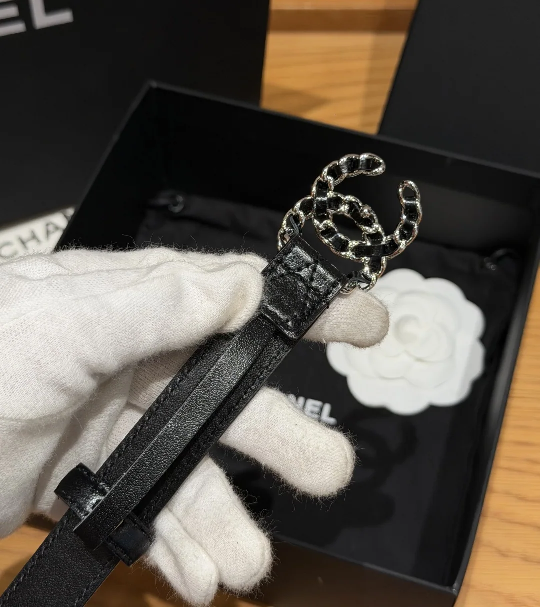 샤넬 퀼팅 램스킨 20mm 벨트 상세 이미지 5