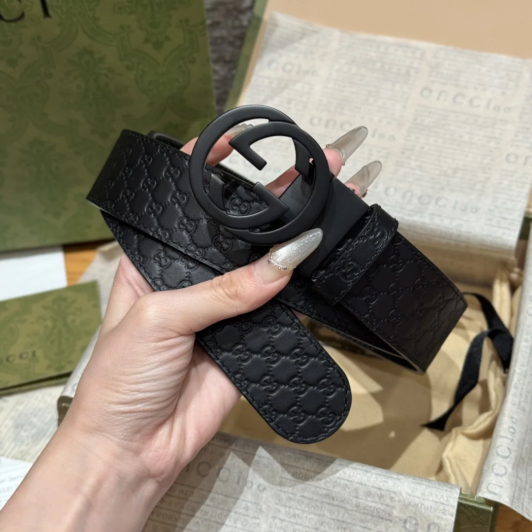구찌 인터로킹 더블 G 소가죽 벨트 상세 이미지 2