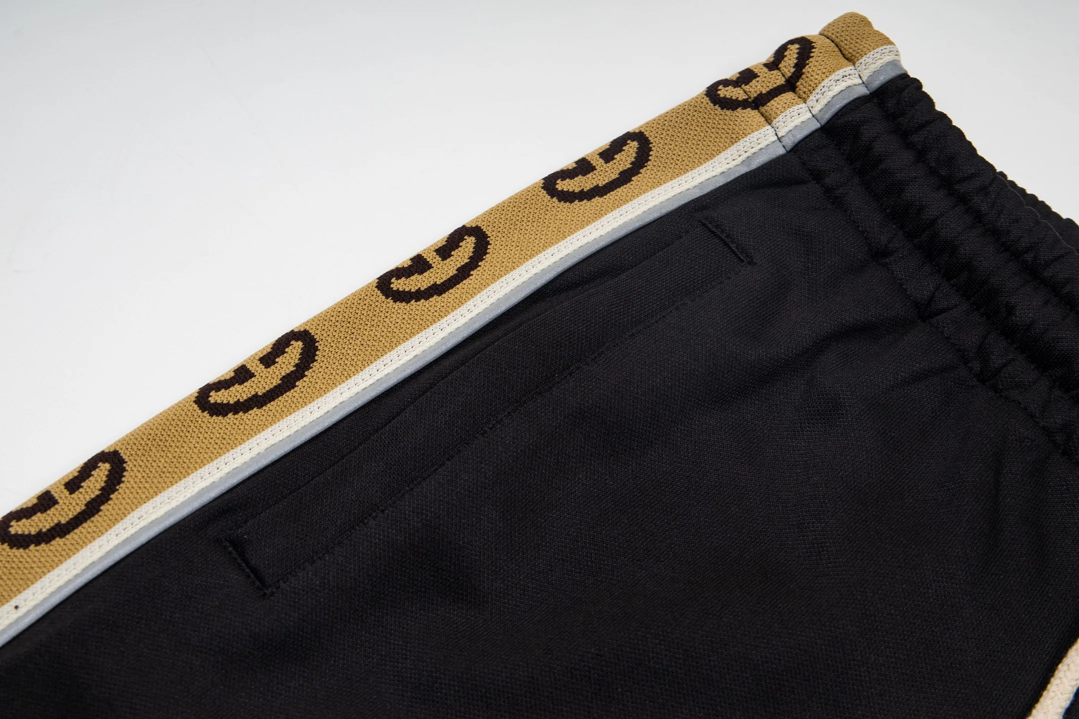 구찌 더블 G 웨빙 실크 코튼 여성 반바지 상세 이미지 4