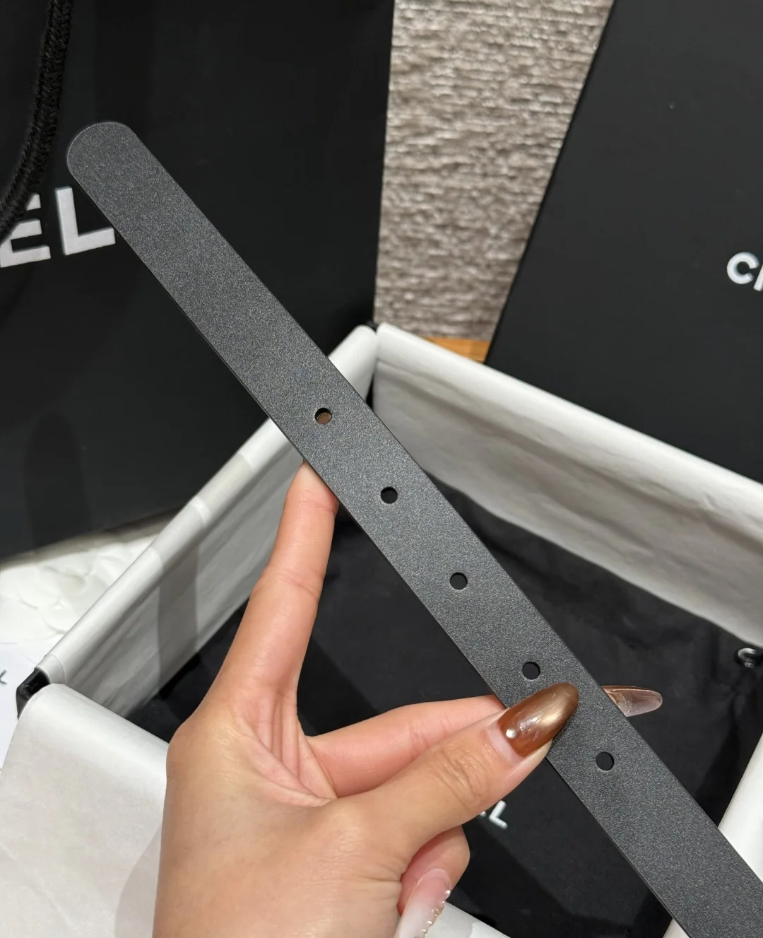 샤넬 더블 C 크리스털 버클 소가죽 벨트 상세 이미지 8