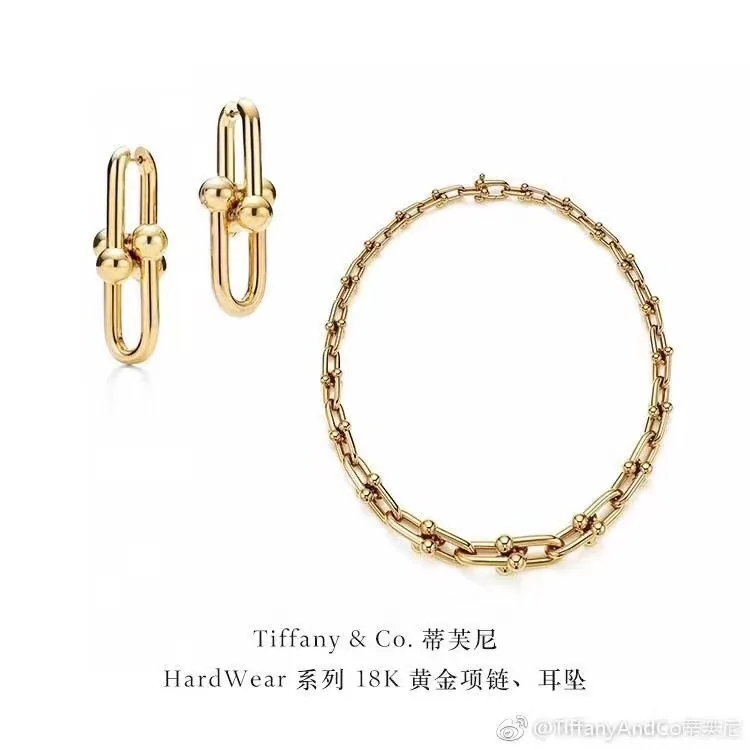 티파니 U자형 체인 너클 귀걸이 상세 이미지 3