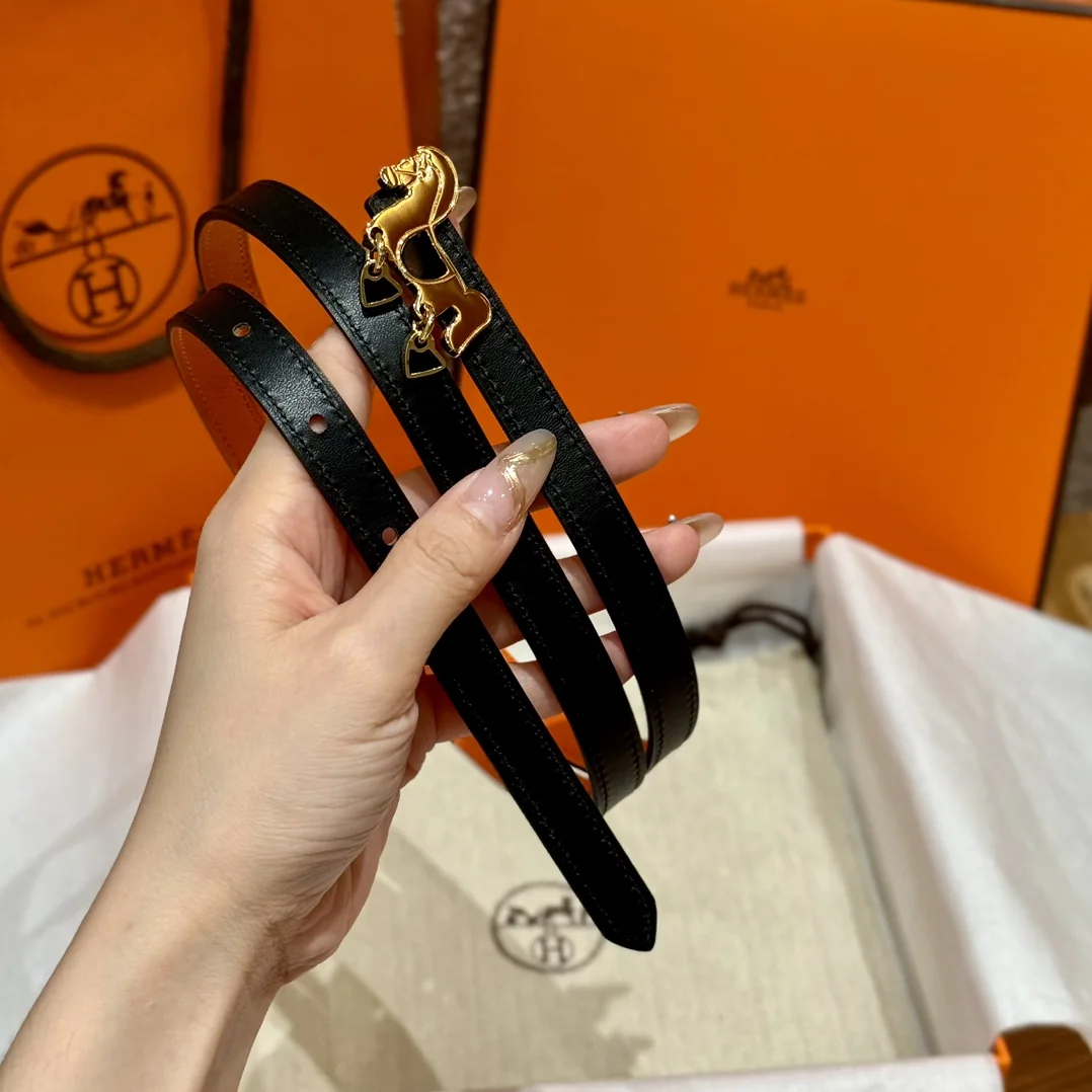 에르메스 말 장식 송아지가죽 양면 벨트 175432
