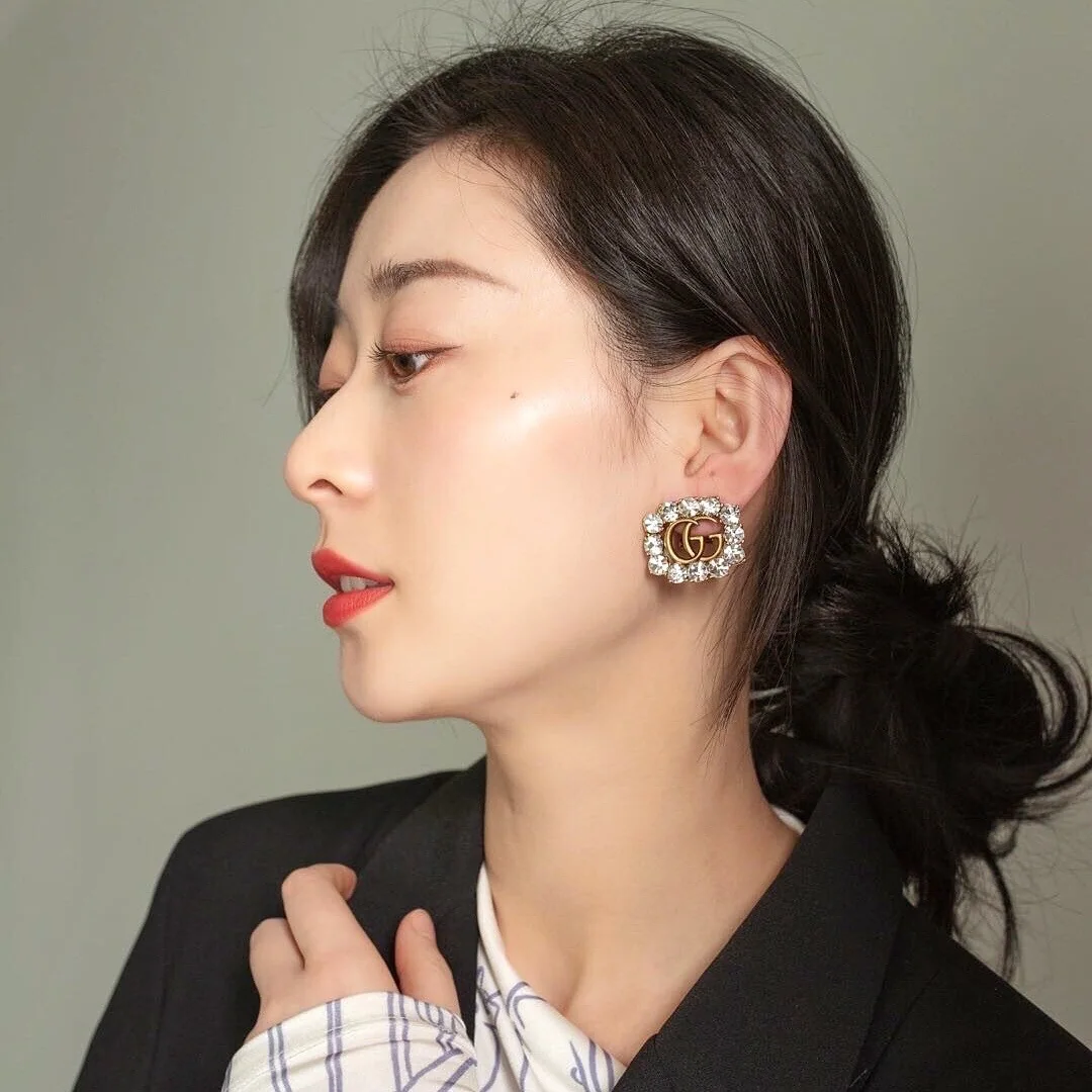 구찌 더블 G 라인스톤 클립 귀걸이 상세 이미지 2