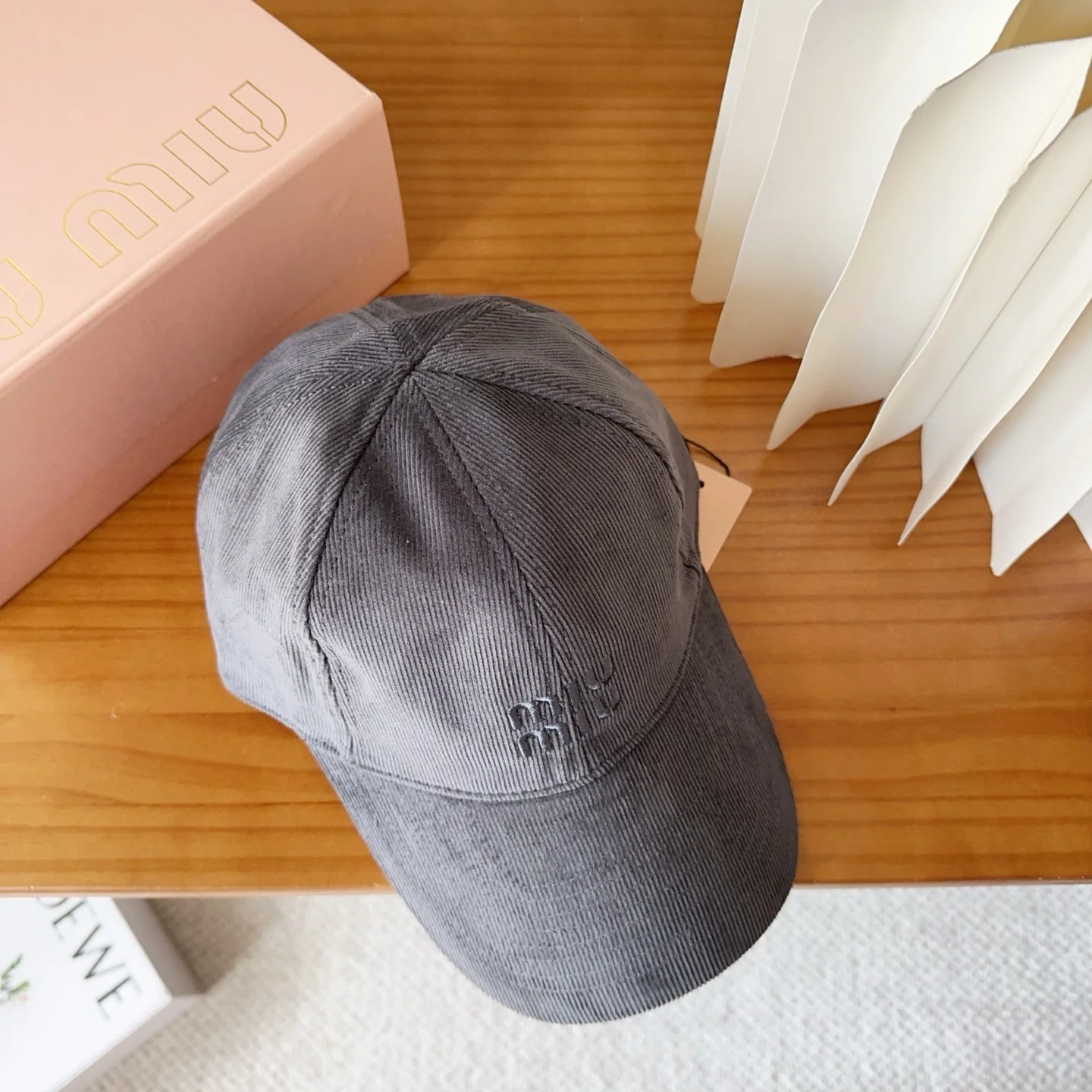 미우미우 코듀로이 베이스볼 캡 상세 이미지 6