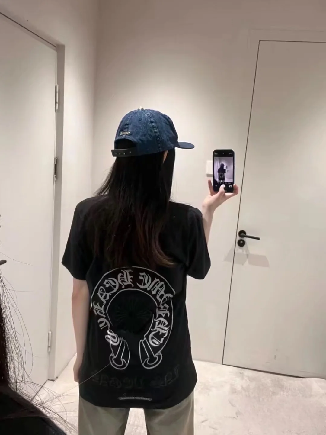 크롬하츠 글리터 말굽 무늬 유니섹스 반팔 티셔츠 상세 이미지 2