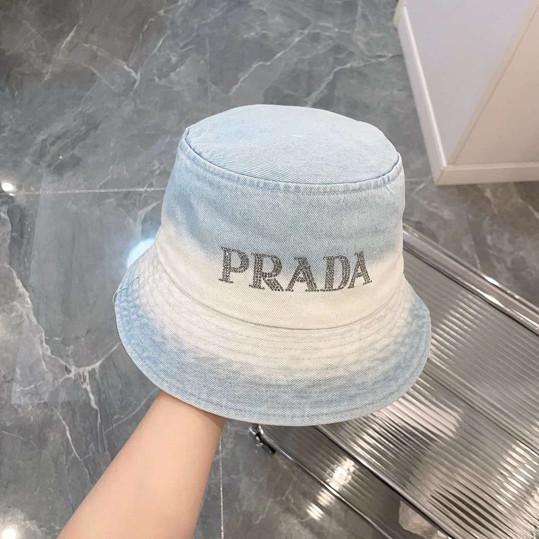 프라다 타이다이 데님 라인스톤 버킷햇 상세 이미지 6