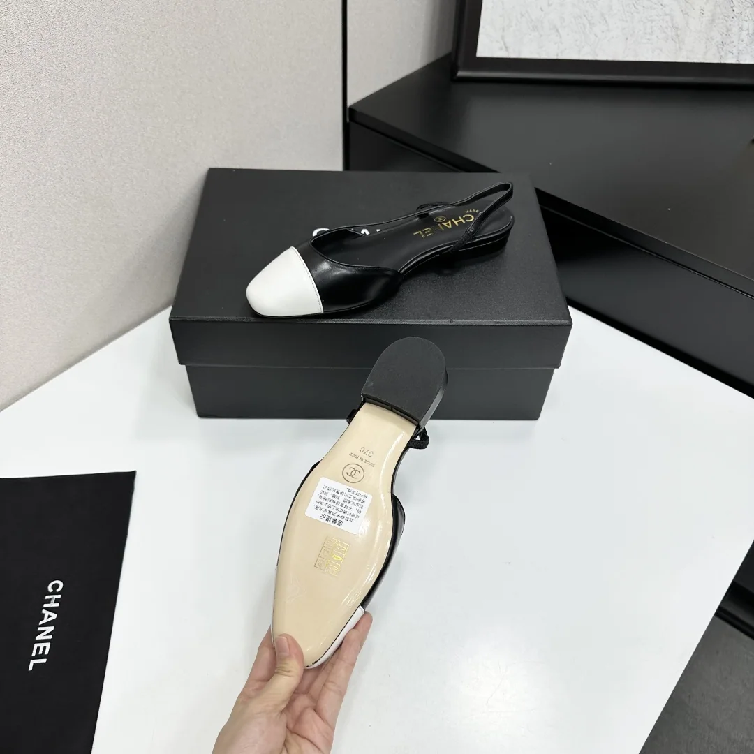 샤넬 클래식 투톤 슬링백 샌들 상세 이미지 4