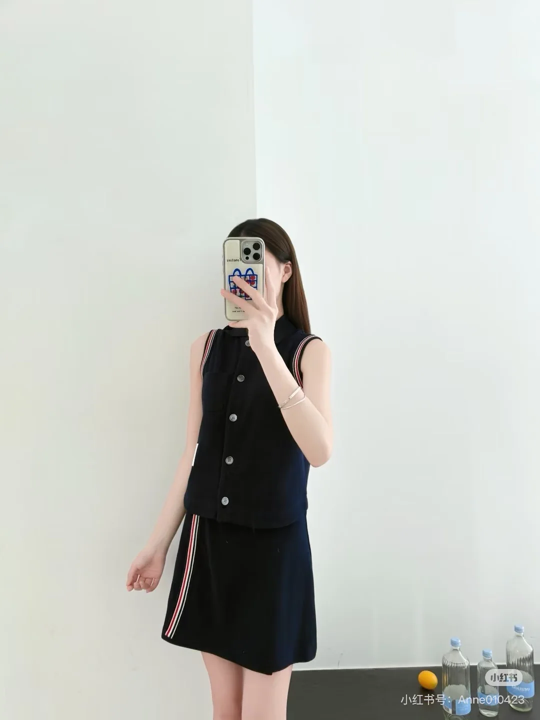 톰브라운 여성 슬림핏 노슬리브 폴로셔츠 상세 이미지 7