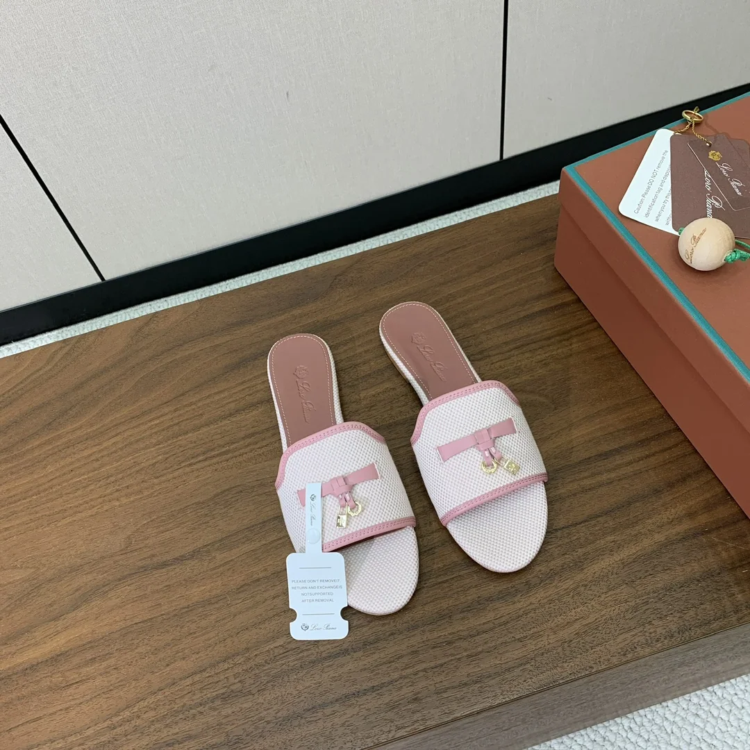 로로피아나 컬러 블록 플랫 샌들 상세 이미지 3