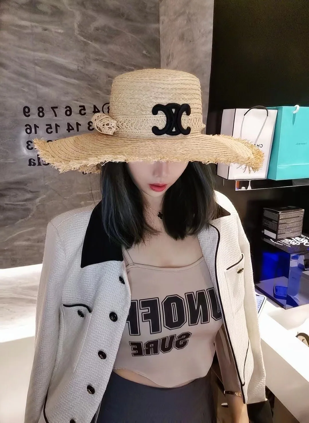 셀린느 라피아 트리옴프 로고 캡 상세 이미지 1