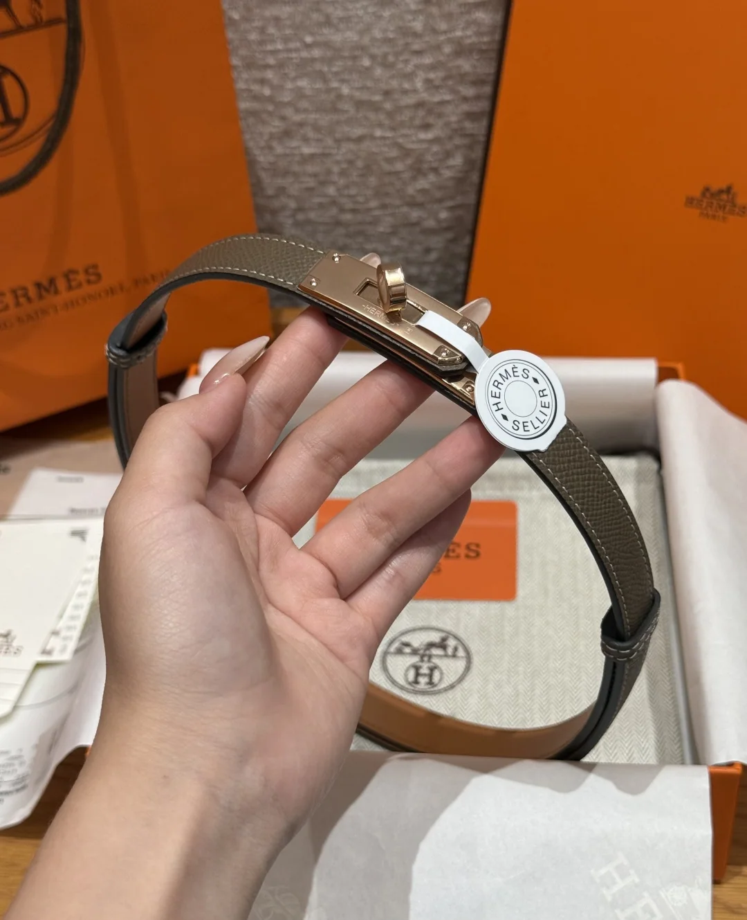 에르메스 켈리 버클 엡슨 카프스킨 벨트 상세 이미지 2