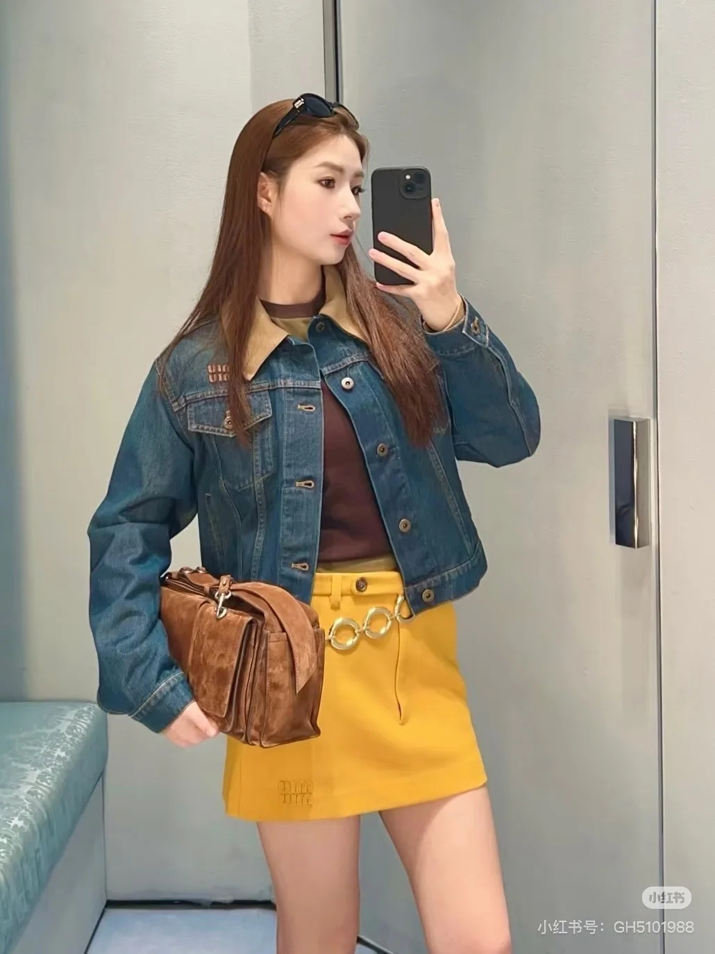 미우미우 코튼 재킷 세트 여성의류 상세 이미지 2
