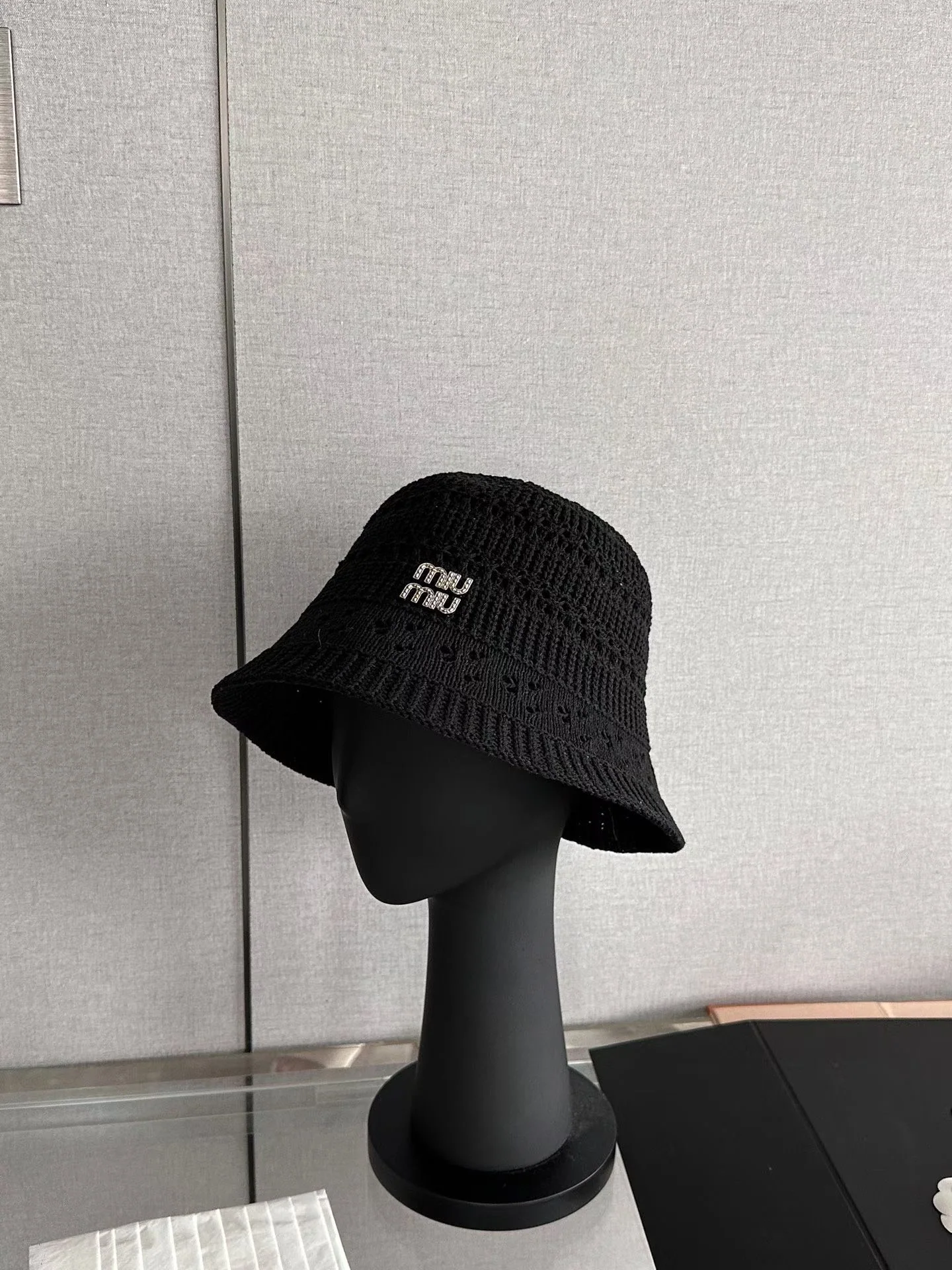 미우미우 면 홑뜨기 버킷햇 상세 이미지 8