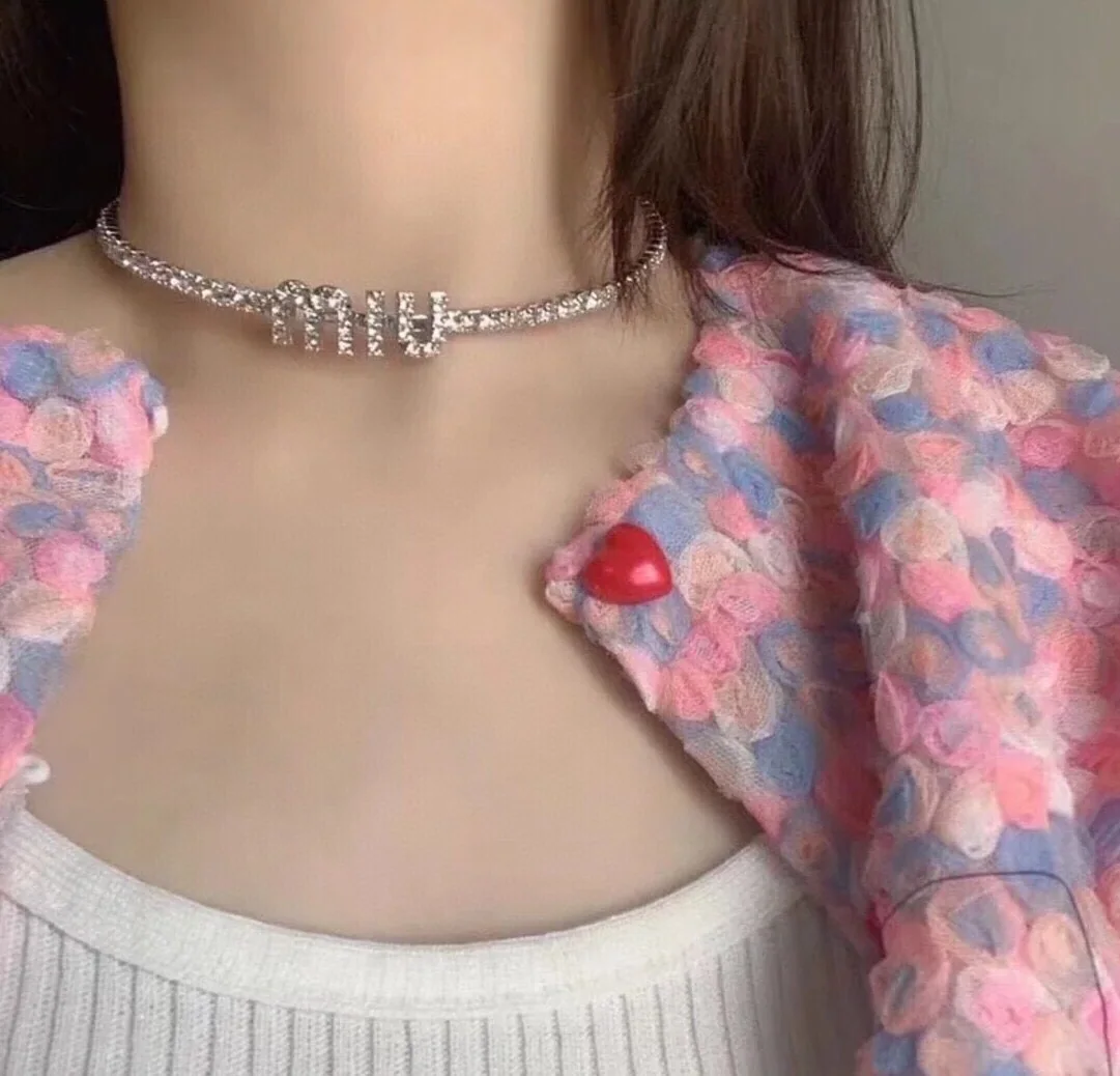 미우미우 다이아몬드 장식 초커 목걸이 상세 이미지 8