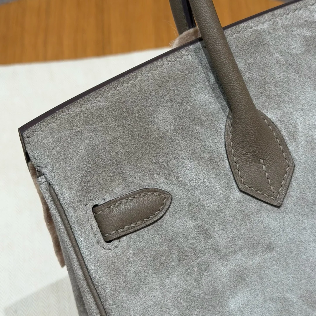 에르메스 버킨 25 페블 그레이 가죽 가방 상세 이미지 6
