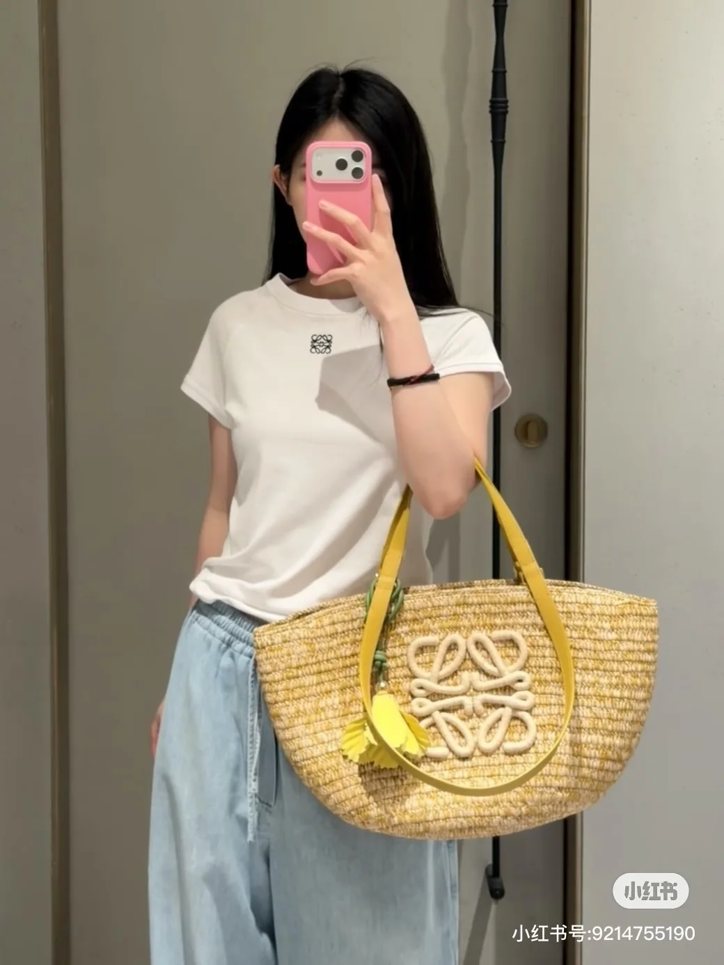 로에베 와이드 레그 코튼 여성 바지 상세 이미지 5