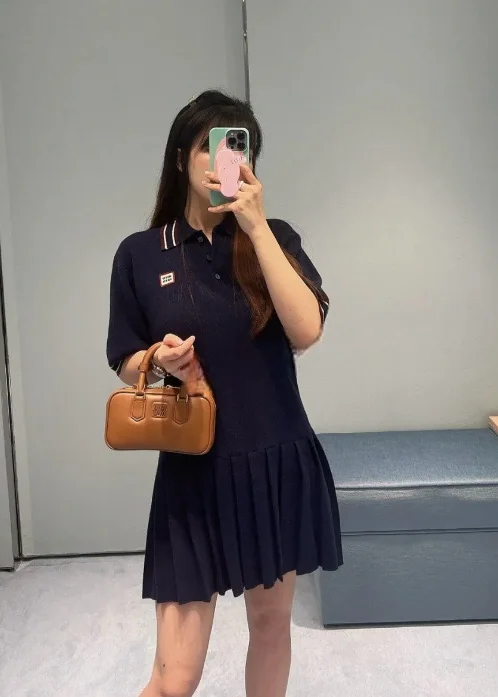 미우미우 카시미야 폴로 플리츠 원피스 상세 이미지 8