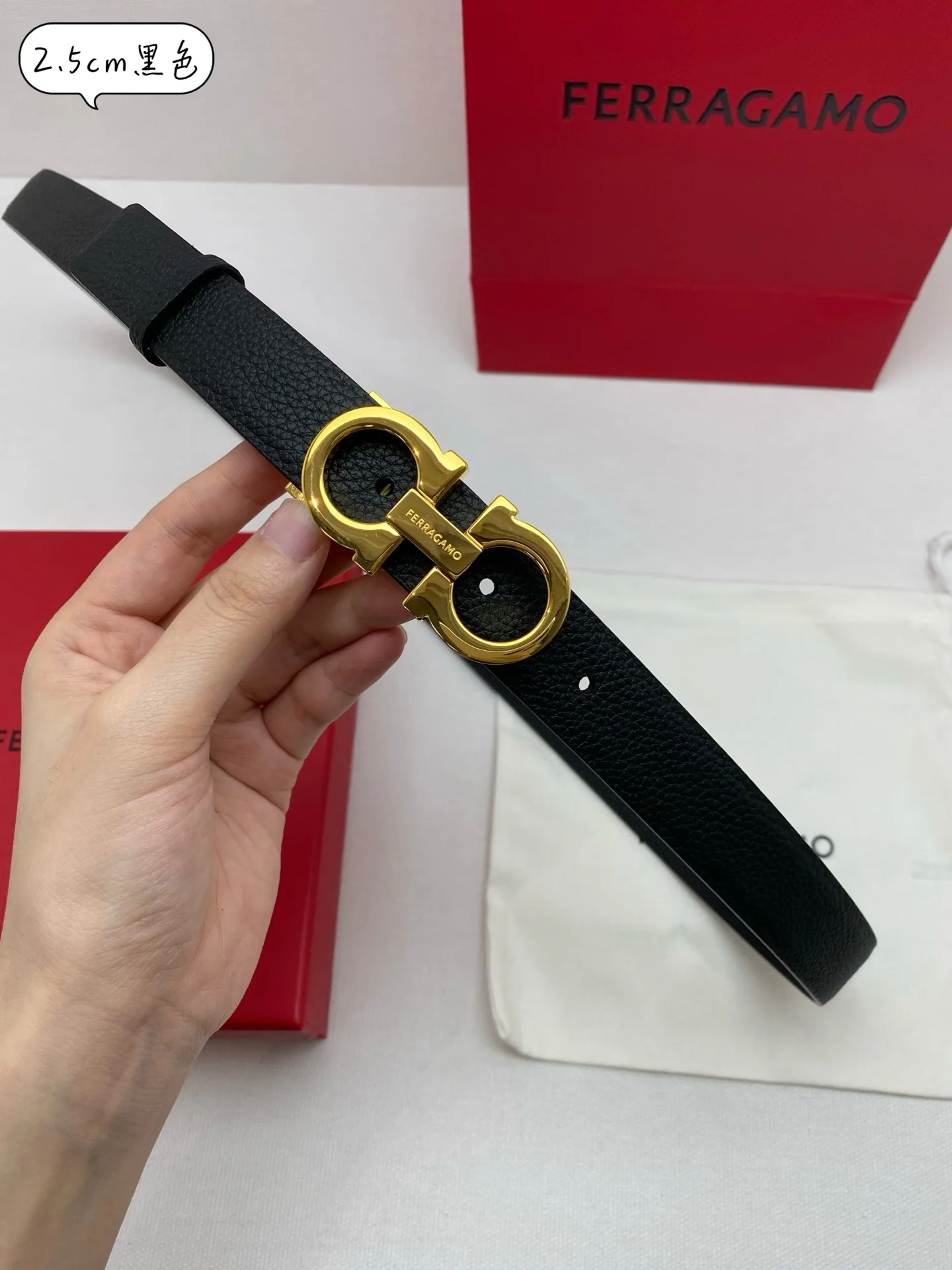 페레가모 간초 더블 버클 양면 소가죽 벨트 상세 이미지 2